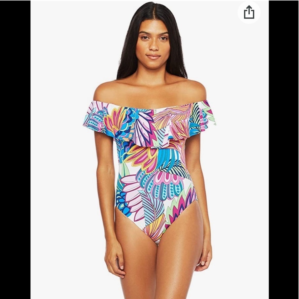 22. Trina Turk Ruffle Swimsuit - Picture 2 of 16